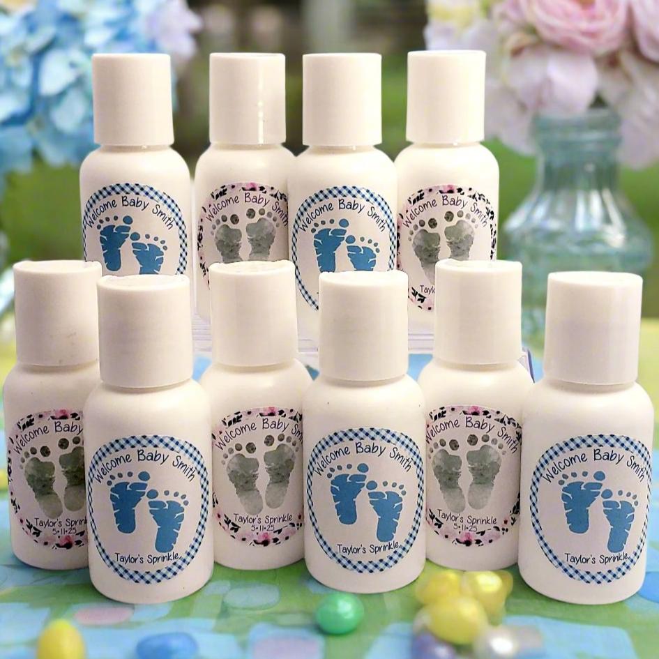 Baby Feet Boy Blue and Girl Pink Lotion Shower Party Favors