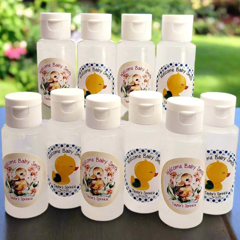 Duck and Rubber Duckie Hand Sanitizer Shower Party Favors