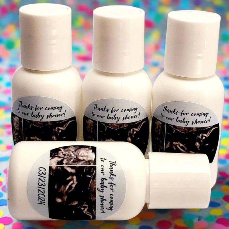 Personalized Add Your Sonogram Photo Hand Lotion Party Favors