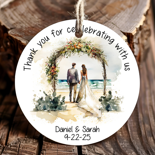 Personalized Beach Wedding Thank You Favor Tags