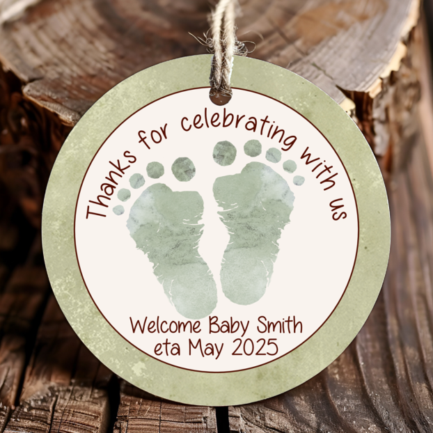 Personalized Baby Feet Baby Shower Thank You Favor Tags