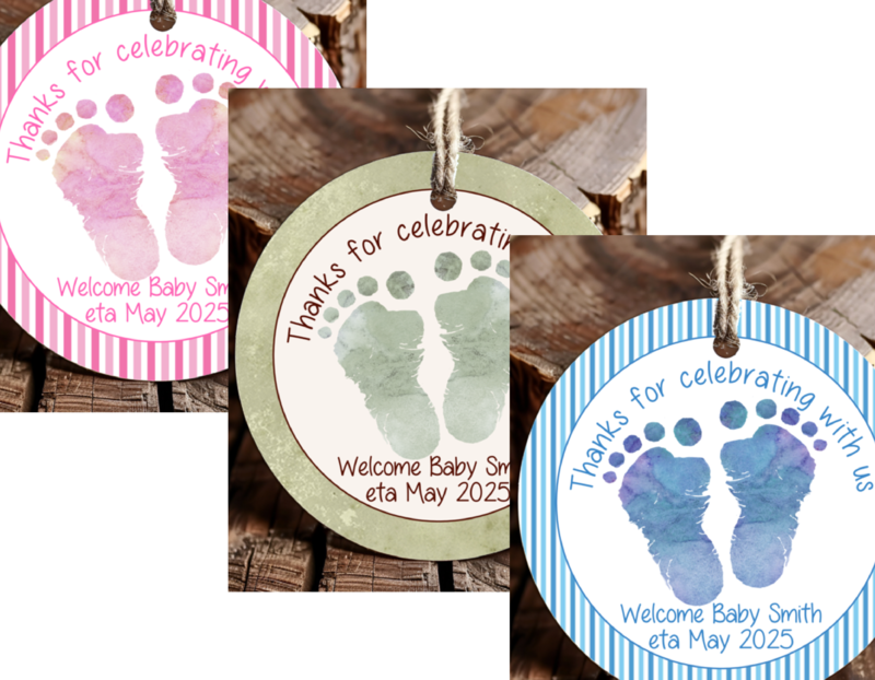 Personalized Baby Feet Baby Shower Thank You Favor Tags