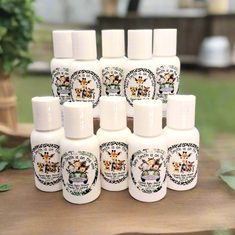 Personalized Jungle Safari Animal Hand Lotion Party Favors