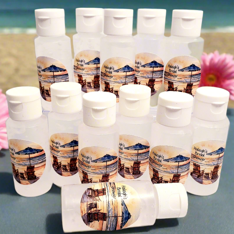 Personalized Beach Wedding Hand Sanitizer Party Favors