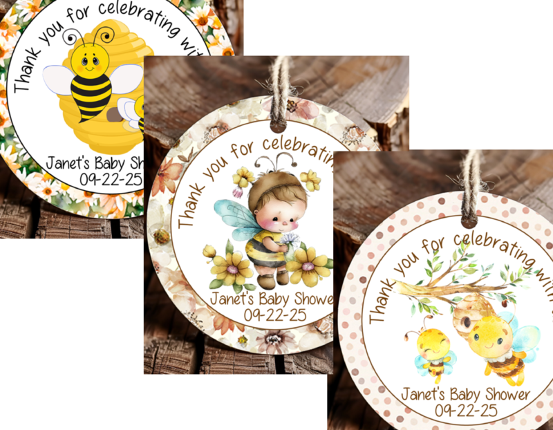 Personalized Bumble Bee Thank You Favor Tags