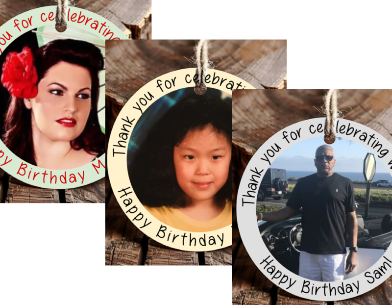 Add Your Photograph Personalized Round Thank You Favor Tags