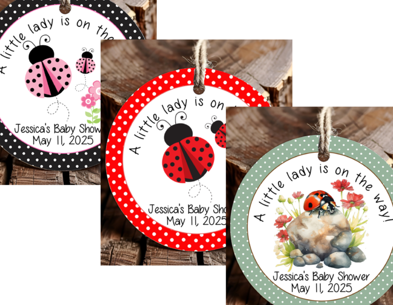 Personalized Cute Bug Ladybug Caterpillar Thank You Favor Tags