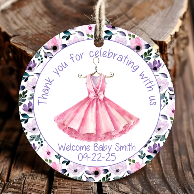 Personalized Ballet Dance Party Round Thank You Favor Tags