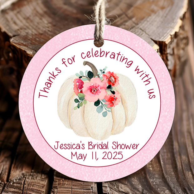 Personalized Rustic Fall Pumpkin Thank You Favor Tags