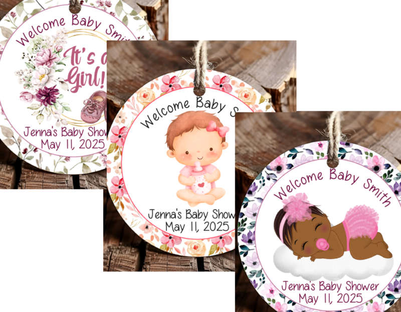 Personalized Its A Girl Baby Shower Thank You Favor Tags