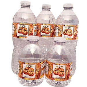 Personalized Rustic Fall Pumpkin Waterproof Water Bottle Labels