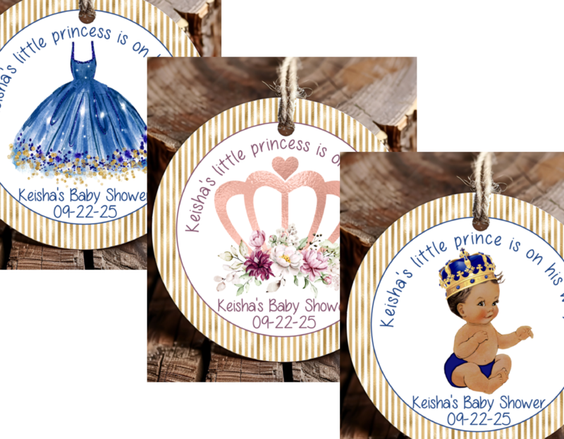 Personalized Prince or Princess Thank You Favor Tags