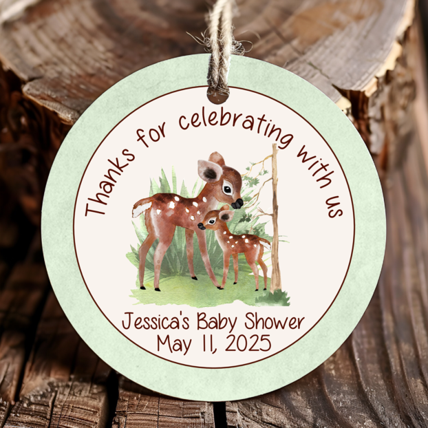 Personalized Woodland Animal Thank You Favor Tags