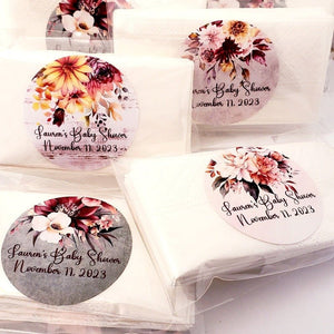 Custom Rustic Fall Floral Personalized Pocket Tissue Party Favors - Favors Today