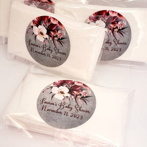 Custom Rustic Fall Floral Personalized Pocket Tissue Party Favors - Favors Today