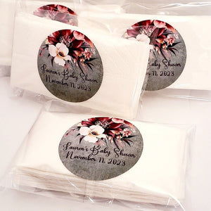 Custom Rustic Fall Floral Personalized Pocket Tissue Party Favors - Favors Today