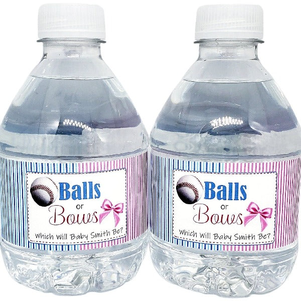 gender reveal baby shower water labels