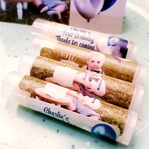 Personalized Add Your Photo Birthday Party Lip Balm ChapStick Favors - Favors Today