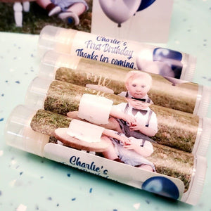 Personalized Add Your Photo Birthday Party Lip Balm ChapStick Favors - Favors Today