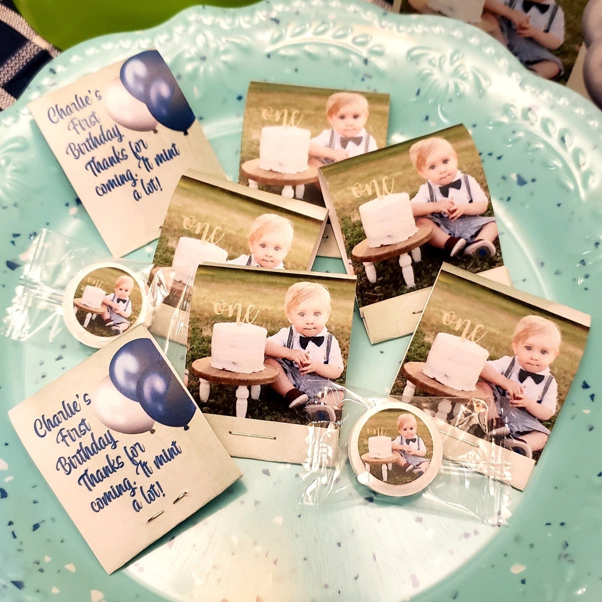 Personalized Add Your Photo Birthday Party Matchbook Mint Favors - Favors Today