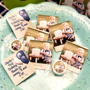 Personalized Add Your Photo Birthday Party Matchbook Mint Favors - Favors Today