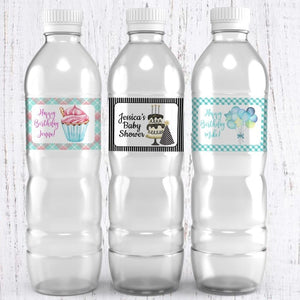 Personalized Birthday Party Waterproof Water Bottle Labels Many Option - Favors Today