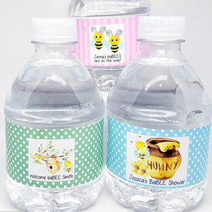 Personalized Bumble Bee Waterproof Water Bottle Labels Many Options - Favors Today