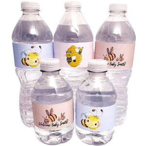 Personalized Bumble Bee Waterproof Water Bottle Labels Many Options - Favors Today