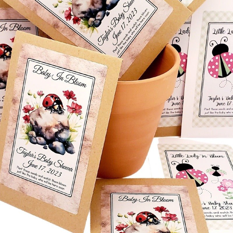 Personalized lady bug baby shower favors, lady bug baby shower