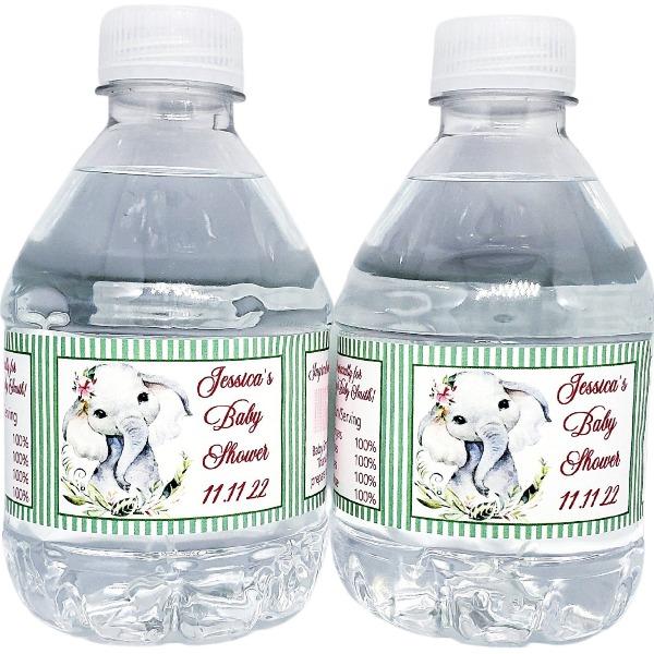 Personalized Elephant Water Bottle Labels - Favors Today