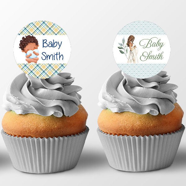 Personalized Its A Boy Baby Shower Cupcake Toppers Food Picks