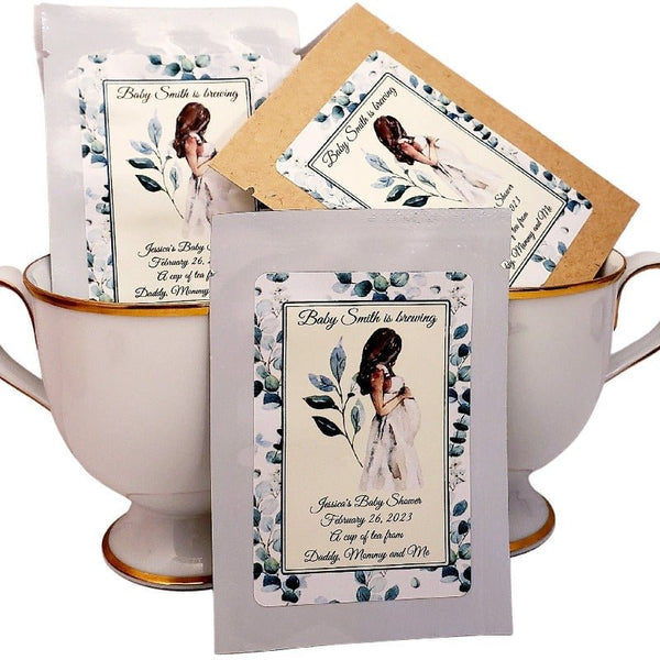 8 Baby Shower Tea Favors, Baby Shower Tea Bag Favors, a Baby is