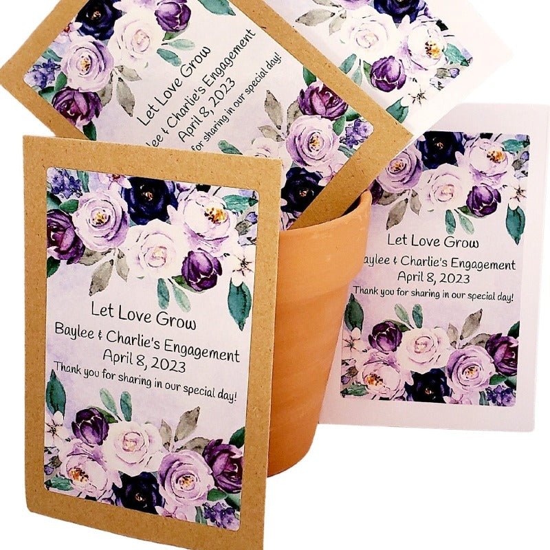 Custom Wedding Favor - Let Love Grow Seed Packet Envelopes