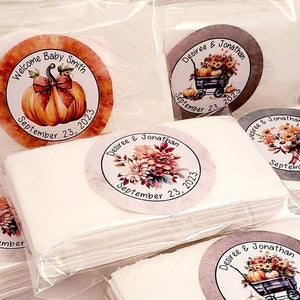 Personalized Rustic Fall Pumpkin Tissue Pack Party Favors - Favors Today