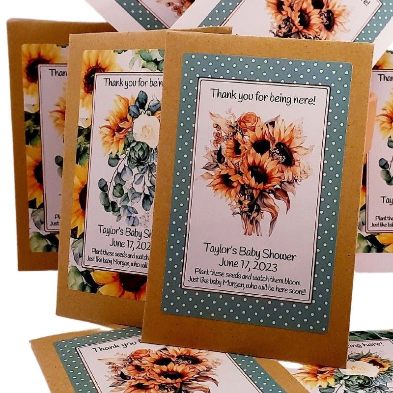 baby shower favor - personalized seed packets