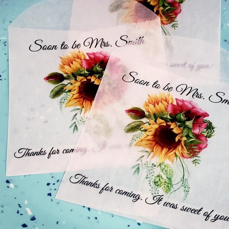 Personalized Sunflower Design Garden Seed Packet Party Favors