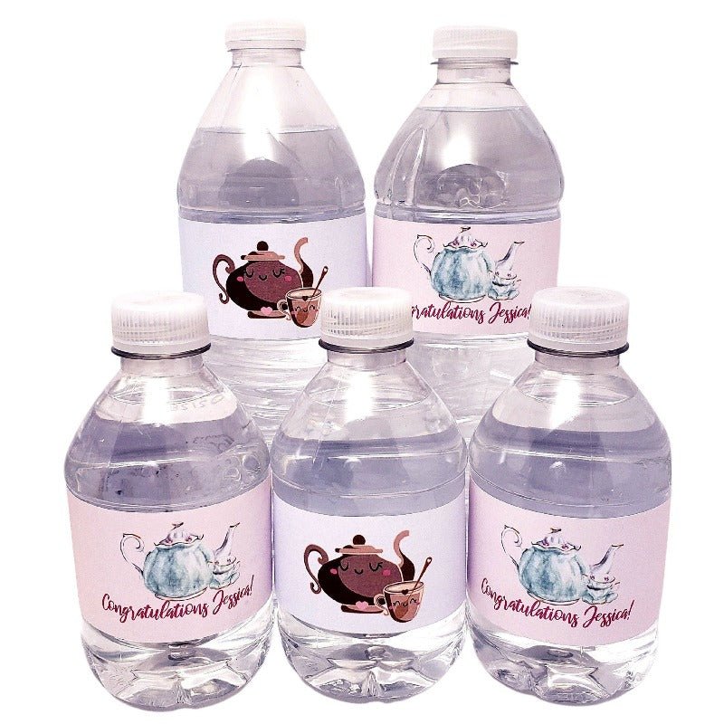 Personalized Tea Party and Coffee Theme Water Bottle Labels Options - Favors Today