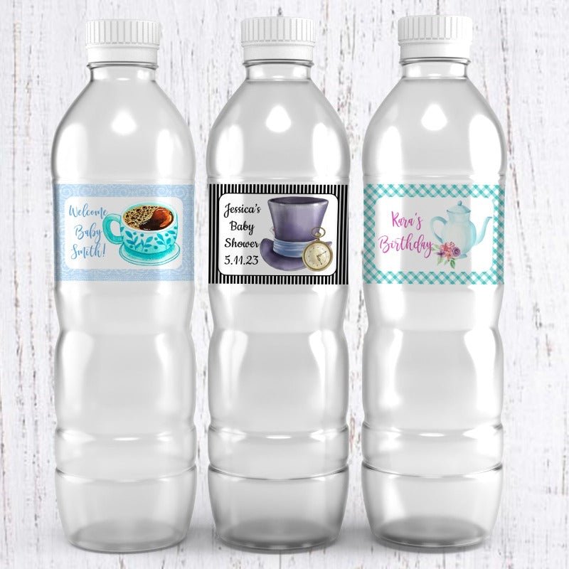 Personalized Tea Party and Coffee Theme Water Bottle Labels Options - Favors Today