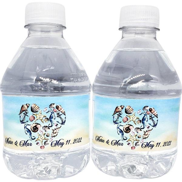 Personalized Tropical Beach or Luau Waterproof Water Bottle Labels - Favors Today